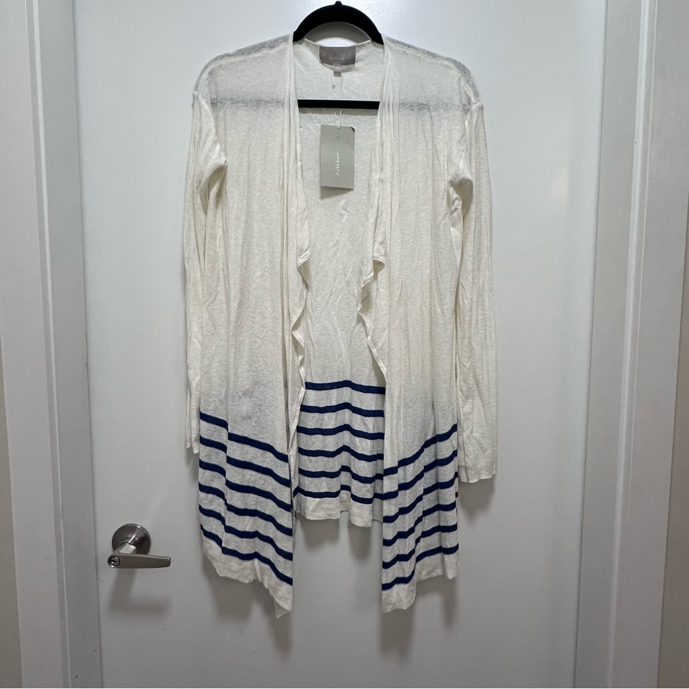 NWT InWear XS White and Navy Blue Striped Women's Lightweight Sweater